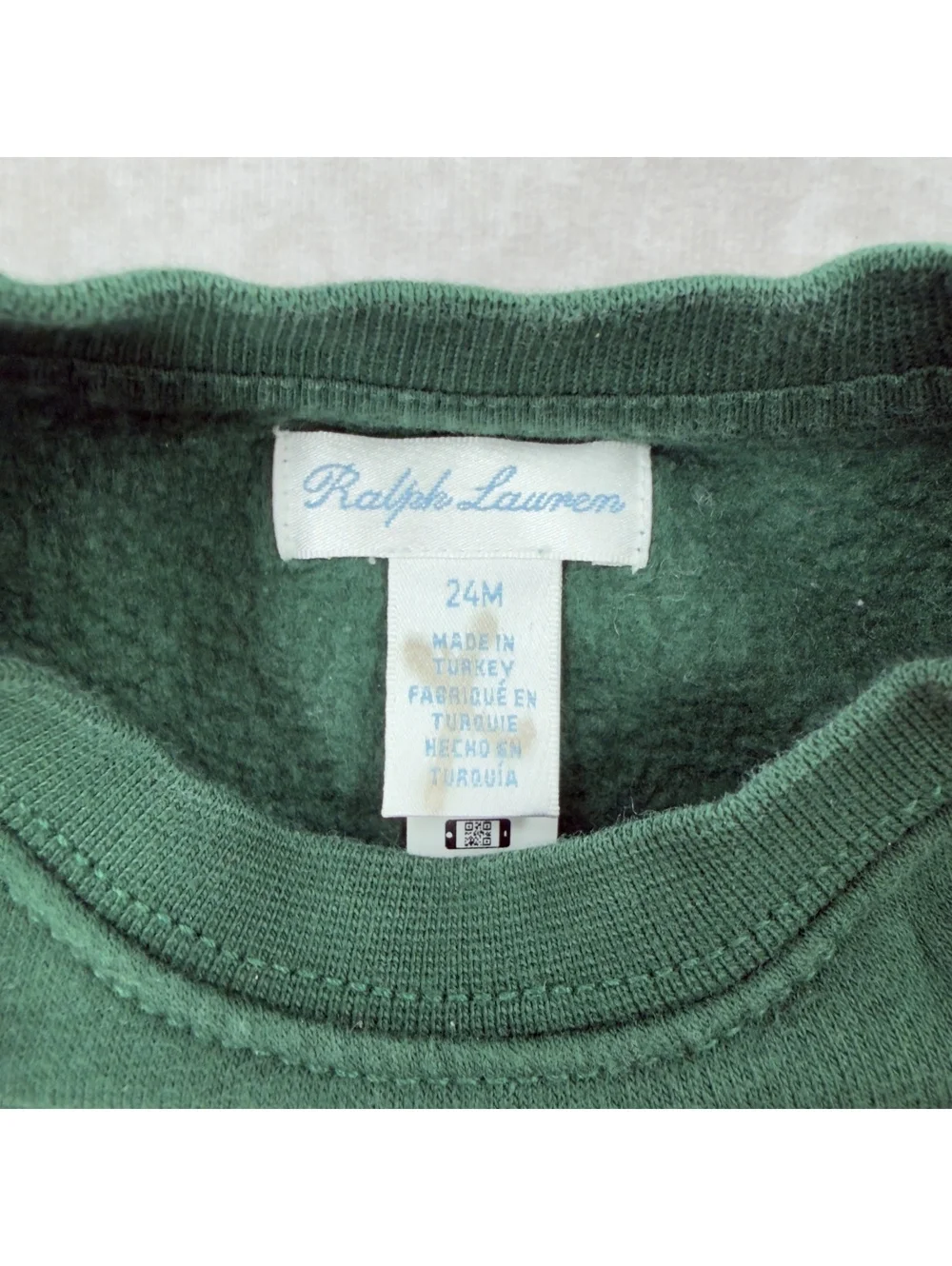Ralph Lauren Polo Bear dark green crewneck sweatshirt toddler 24M holiday xmas